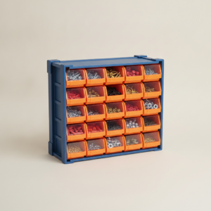 24-Bin Stackable Parts Organizer